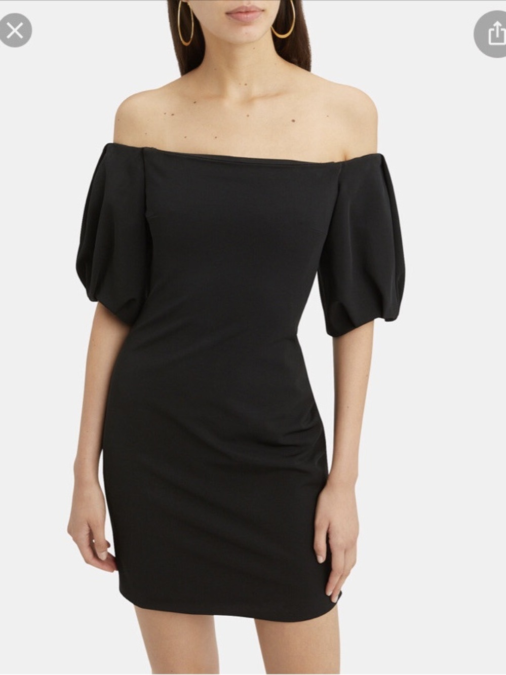 Cushnie Black Puff Sleeve Mini Dress 0132